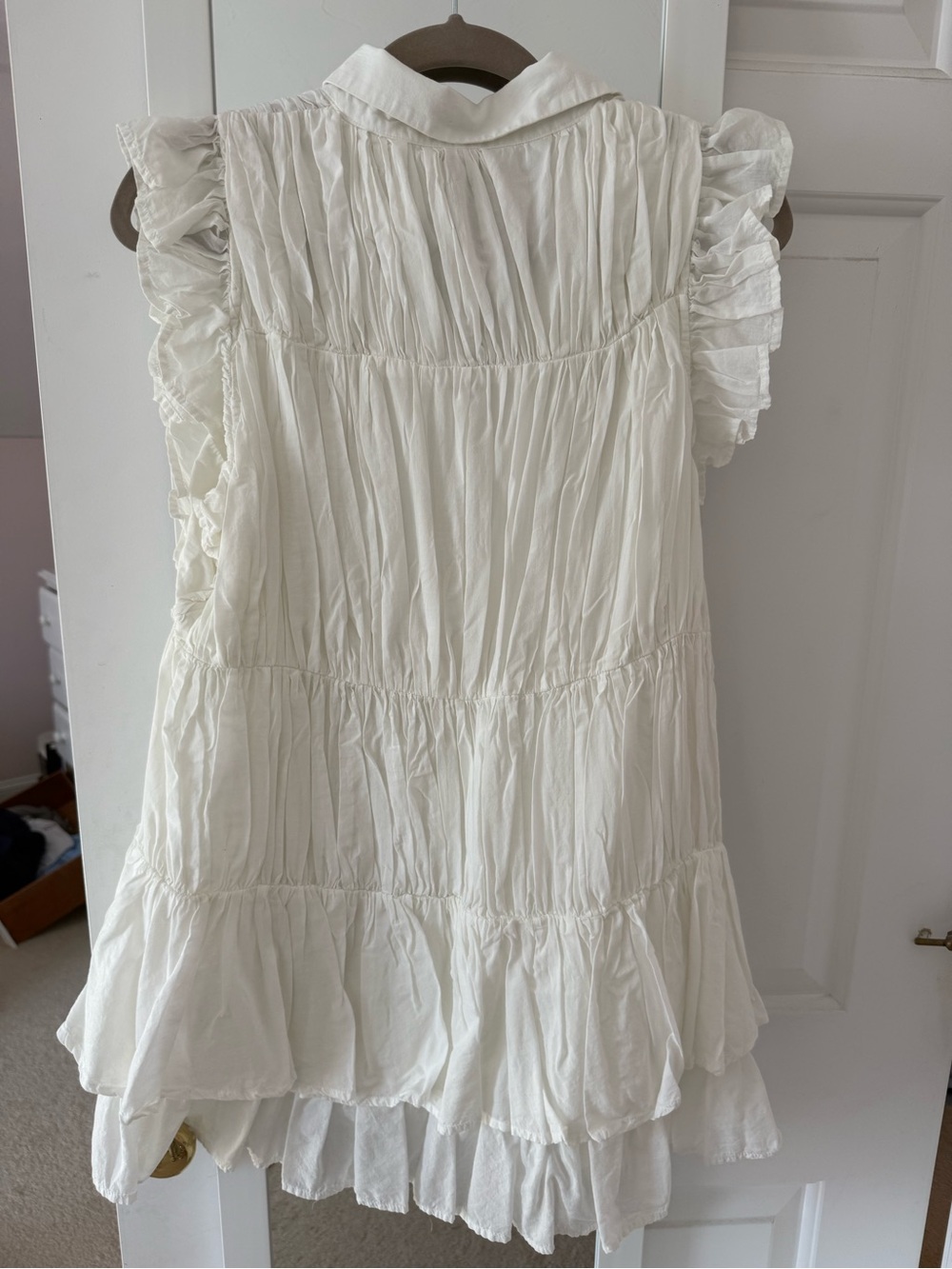 Anthropologie Sleeve Ruffle Mini Shirt Dress - Picture 7 of 9